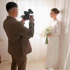 Boda novios camara
