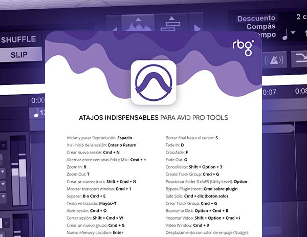 Lista con los mejores Atajos para AVID Pro Tools | RBG Escuela